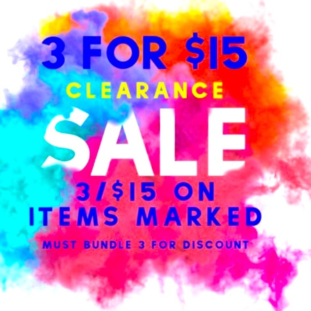 3/$15 sale on marked items